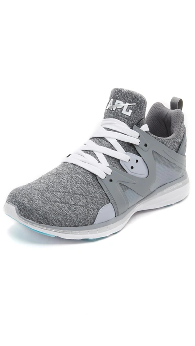 Apl Athletic Propulsion Labs Ascend Mesh Trainer Trainers In Metallic Silver