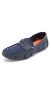 Swims Mesh And Rubber Penny Loafer, Navy In Navy