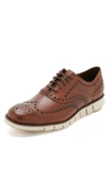 Cole Haan Zerogrand Wingtip Oxford Shoes In British Tan