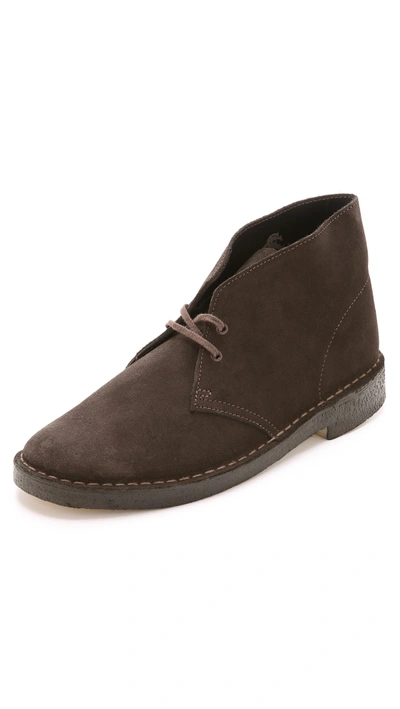 Clarks Suede Desert Boot In Brown