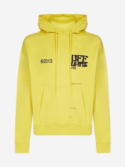 Off-white Yellow Cotton Logo Hoodie