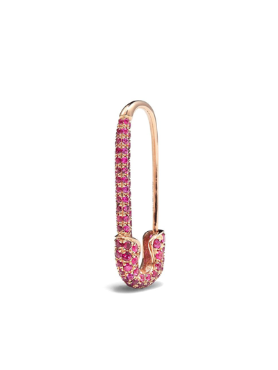 ANITA KO SAFETY-PIN RUBY-EMBELLISHED EARRING