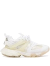 Balenciaga Track Clear Sole Sneakers In Mix Of Materials In White