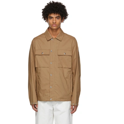 Moncler Astruc Flap-pocket Cotton Shirt Jacket In Khaki