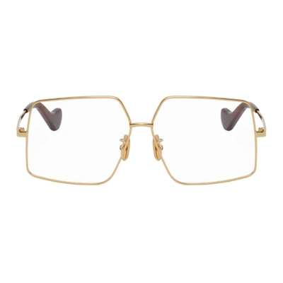 Loewe Oversized Angular Metal Frame Optical Glasses In 030 Gold