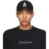 YOHJI YAMAMOTO BLACK NEW ERA EDITION LOGO PRINT CAP