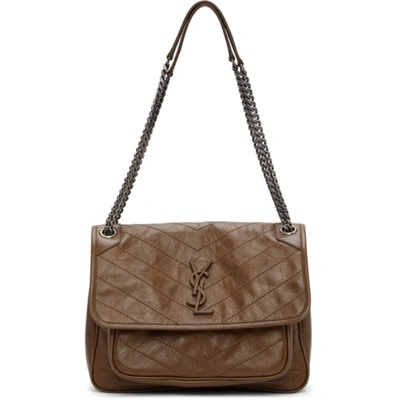 Saint Laurent Medium Niki Leather Shoulder Bag In Brown