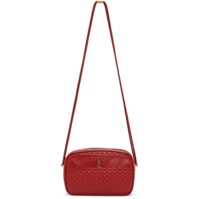Saint Laurent Red Quilted Victorie Camera Bag In 6805 Red