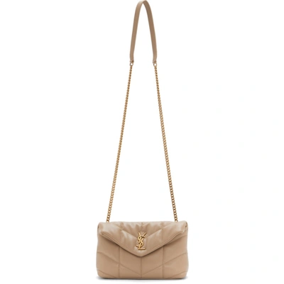 Saint Laurent Beige Puffer Toy Loulou Bag In 2721 Dkbeig