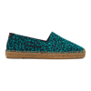 SAINT LAURENT BLUE & BLACK BABYCAT-PRINT EMBROIDERED ESPADRILLES