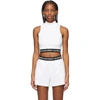 ALEXANDER WANG T WHITE LOGO MOCK NECK TANK TOP