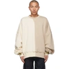 A. A. SPECTRUM A. A. SPECTRUM OFF-WHITE AND BEIGE COLLAGE SWEATSHIRT