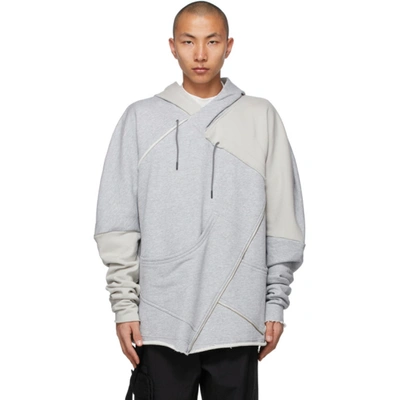 A. A. Spectrum Gery Collage Hoodie In Gray