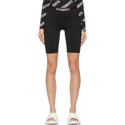 Vetements Logo-waistband Stretch-jersey Cycling Shorts In Black