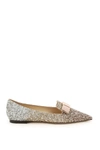 JIMMY CHOO JIMMY CHOO GALA TRIPLE-SHADED GLITTER BALLET FLATS