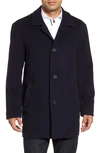 Cole Haan Italian Wool Blend Overcoat In Navy