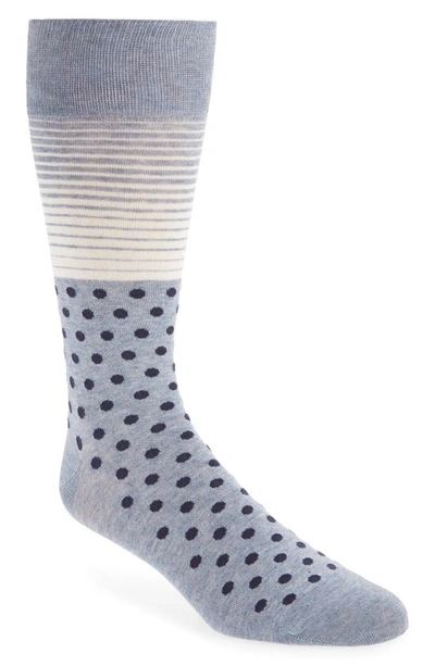 Cole Haan Stripe & Dot Socks In Stonewash Heather