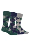 Polo Ralph Lauren Ralph Lauren Men's Socks, Dress Argyle Crew 3 Pack Socks In Fores