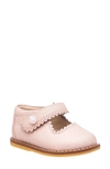Elephantito Girl's Scalloped Leather Mary Jane, Toddler/kids In Pink