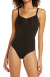 Skims Sculpting Snaps Bodysuit In Onyx