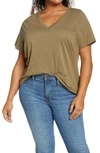 MADEWELL WHISPER COTTON V-NECK T-SHIRT,MD259