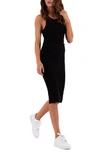 Pam & Gela Rib Tank Top Midi Dress In Black