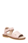 Elephantito Girls' Classic Leather Scalloped Sandal, Toddler/kids In Pink