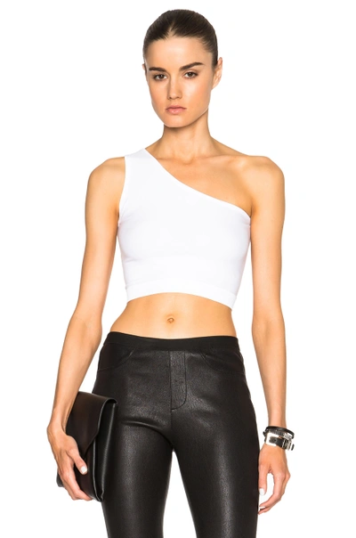 Helmut Lang One-shoulder Cropped Stretch-knit Bra Top, Off White