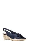 Bella Vita Women's Kimora Espadrille Wedge Sandals Women's Shoes In Navy Silk