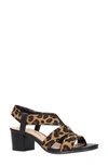 Bella Vita Jodi Womens Knit Leopard Heel Sandals In Leopard Fabric