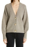 Loulou Studio Zanzibar Embroidered Wool And Cashmere-blend Cardigan In Grey,beige,brown