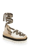 STELLA MCCARTNEY GAIA LOGO STRAP ESPADRILLE,800159N0222