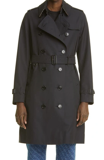 Burberry Kensington Trench Coat In Black
