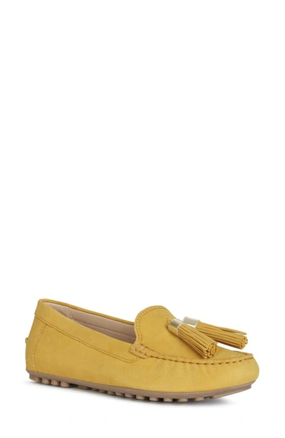 Geox Leather Tassel Driver Loafers, Yellow In Dk Yellow