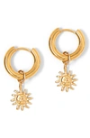 TESS + TRICIA ESTELLE SUN DROP HUGGIE HOOP EARRINGS,ESE-SUN