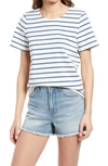 MADEWELL ATMORE STRIPE LUXE BOXY CROP T-SHIRT,MB177