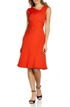 ADRIANNA PAPELL SLEEVELESS PLEATED CREPE DRESS,AP1D104453