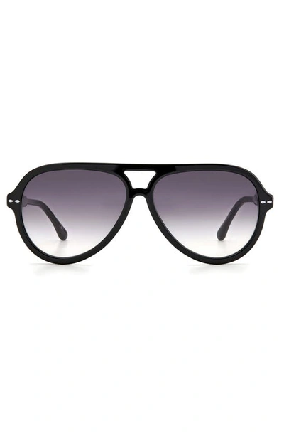 Isabel Marant 59mm Gradient Aviator Sunglasses In Black