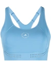 ADIDAS BY STELLA MCCARTNEY PERFORATED LOGO-PRINT SPORTS BRA