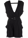 Rick Owens Drkshdw Sleeveless Cotton Playsuit In Black