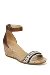 Naturalizer Areda Womens Ankle Strap Cork Wedges In Natural Multi