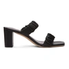 Staud Black Nappa Frankie Ruched Heeled Sandals