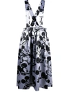 Comme Des Garçons Black & Silver Disney Edition Mickey Mouse Suspender Skirt In Black