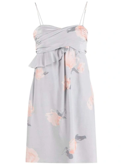 Emporio Armani Dress In Patterned Silk In Grey