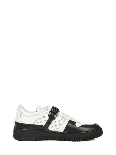 Alyx Black And Buckle Leather Sneakers In White