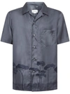 Brioni Men's Roman Tree-print Silk Camp Shirt In Sapphire