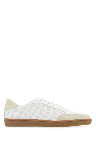Saint Laurent Ivory Leather Sl/10 Sneakers  Nd  Donna 38.5 In White