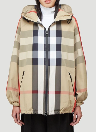 Burberry Vintage Check Windbreaker Jacket In Beige