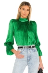 ALICE AND OLIVIA LAUNA BLOUSON SLEEVE BLOUSE,ALI-WS446