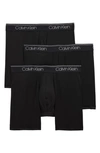 Calvin Klein 3-pack Low Rise Microfiber Stretch Boxer Briefs In Black